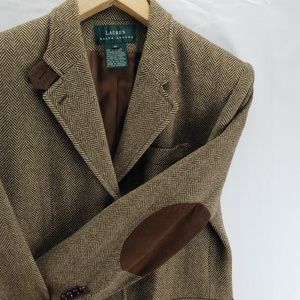 Ralph Lauren Women's Sz 10 Herringbone Wool Blazer